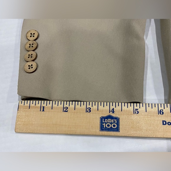 Joseph & Feiss Men's Blazer Sport Coat Size 42L Light Beige 100% Silk Jacket - Picture 8 of 11